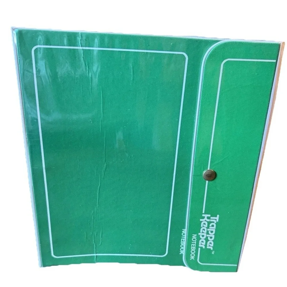 Vintage Mead Trapper Keeper Notebook Green Folder Binder School Supplies 80s 90s